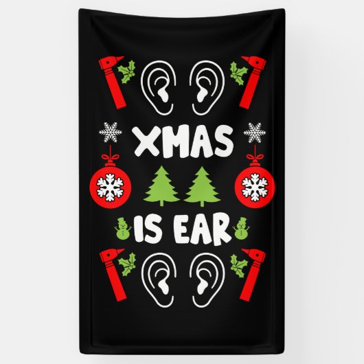 ENT Doctor Christmas Spandoek (Verticaal)