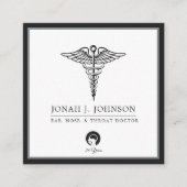 ENT Dr. Minimalist Black | Grijze grens Vierkante Visitekaartje (Voorkant)