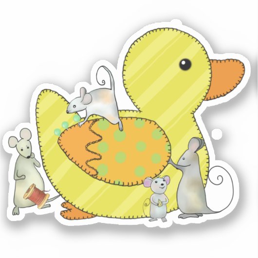 Ente nähen runder aufkleber sticker (Voorkant)