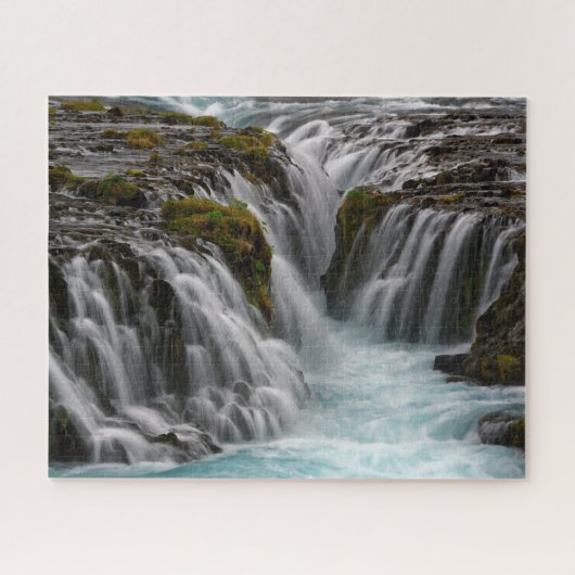 Entensely Blue Bruarfoss Waterfall in IJsland Legpuzzel (Horizontaal)