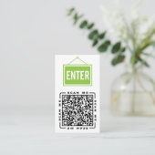 Enter | Aanpasbare QR-code- en logo-sjabloon Visitekaartje (Staand voorkant)