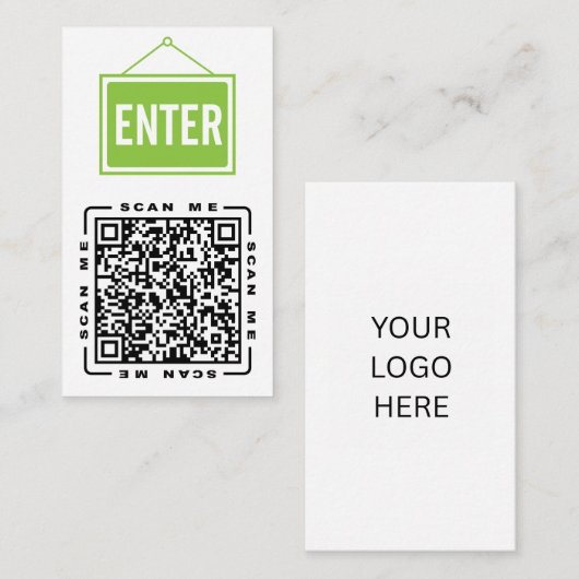 Enter | Aanpasbare QR-code- en logo-sjabloon Visitekaartje (Voorkant / Achterkant)