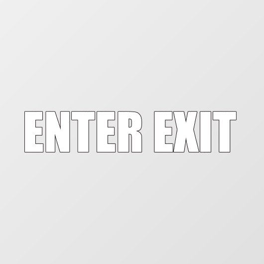 Enter Exit Winkel Zakelijke Deur Bord Raam Klevend Raamsticker (Vel)