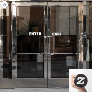 Enter Exit Winkel Zakelijke Deur Bord Raam Klevend Raamsticker