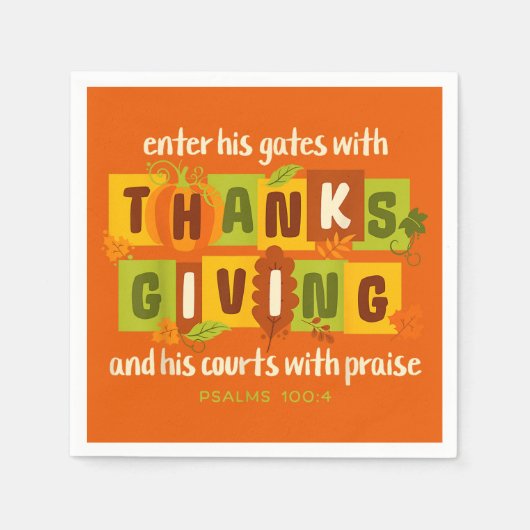 Enter His Gates with Thanks – Psalm 100:4  Servet (Voorkant)