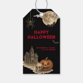 Enter If You Dare - Spookachtig Gehekst Huis Hallo Cadeaulabel