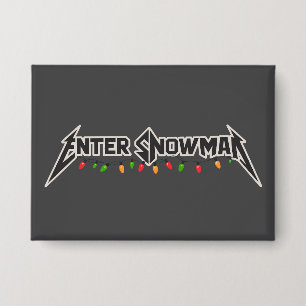 Enter Sneeuwman Kerst Rocker Winter Rock Metaal Button