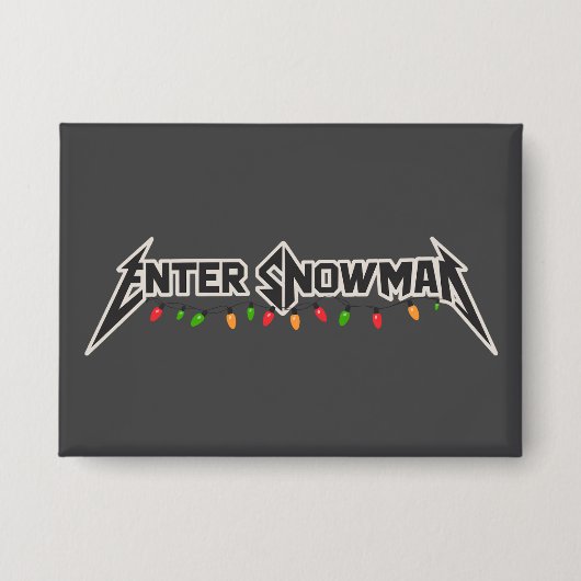 Enter Sneeuwman Kerst Rocker Winter Rock Metaal Button (Voorkant)