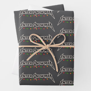Enter Sneeuwman Kerst Rocker Winter Rock Metaal Inpakpapier Vel