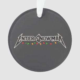 Enter Sneeuwman Kerst Rocker Winter Rock Metaal Ornament