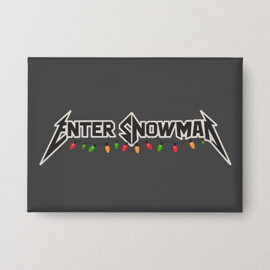 Enter Snowman Christmas Rocker Winter Rock Metal Button (Voorkant)