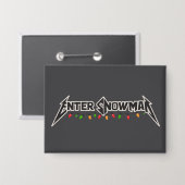 Enter Snowman Christmas Rocker Winter Rock Metal Button (Voorkant / Achterkant)