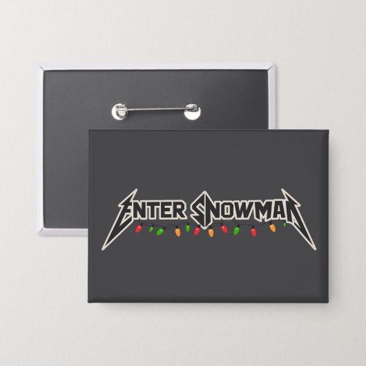 Enter Snowman Christmas Rocker Winter Rock Metal Button (Voorkant / Achterkant)