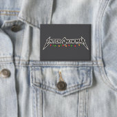 Enter Snowman Christmas Rocker Winter Rock Metal Button (Insitu)