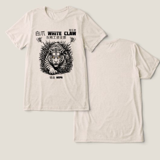 Enter The White Klauw II Tri-Blend Shirt (Ontwerp Voorkant & Achterkant)