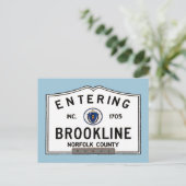 Entering Brookline Briefkaart (Staand voorkant)