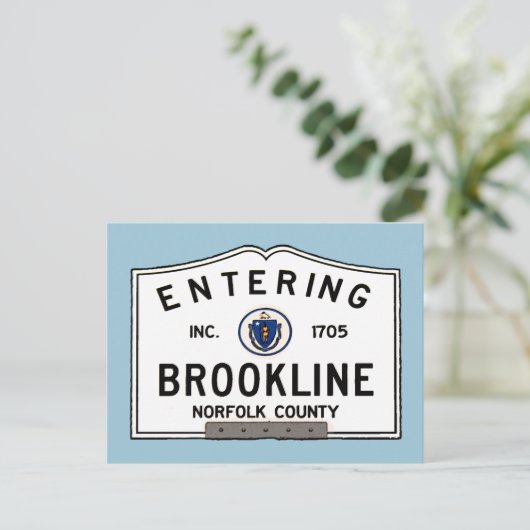 Entering Brookline Briefkaart (Staand voorkant)