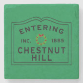 Entering Chestnut Hill MA Stenen Onderzetter (Voorkant)
