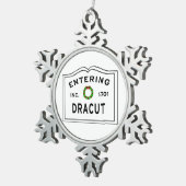 Entering Dracut Massachusett Tin Sneeuwvlok Ornament (Rechts)