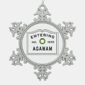 Entering Massachusetts Agawam Tin Sneeuwvlok Ornament (Voorkant)