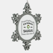 Entering Massachusetts Saugus Tin Sneeuwvlok Ornament (Links)