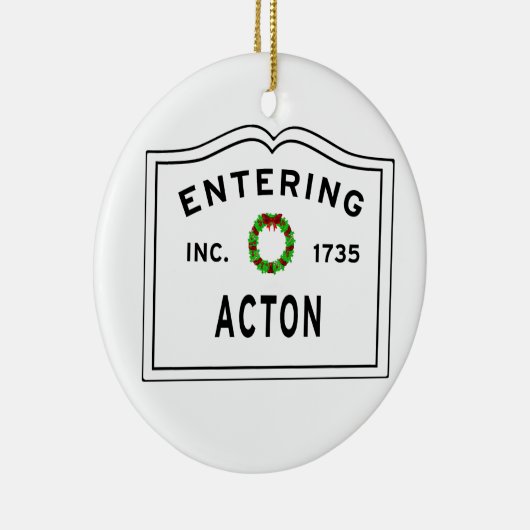 Entering Massachusetts Town Acton Keramisch Ornament (Rechts)