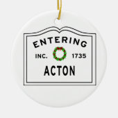 Entering Massachusetts Town Acton Keramisch Ornament (Voorkant)