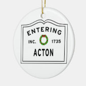 Entering Massachusetts Town Acton Keramisch Ornament (Links)