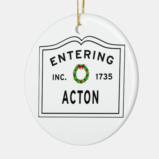 Entering Massachusetts Town Acton Keramisch Ornament (Links)