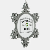 Entering Massachusetts Town Acton Tin Sneeuwvlok Ornament (Links)