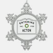 Entering Massachusetts Town Acton Tin Sneeuwvlok Ornament (Voorkant)