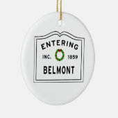 Entering Massachusetts Town Belmont Keramisch Ornament (Rechts)