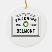 Entering Massachusetts Town Belmont Keramisch Ornament (Voorkant)