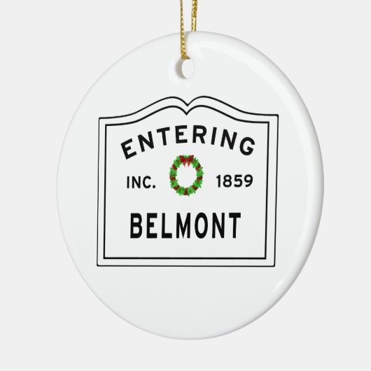 Entering Massachusetts Town Belmont Keramisch Ornament (Links)