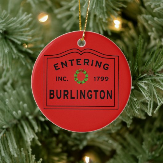 Entering Massachusetts Town Burlington Ceramic Orn Keramisch Ornament (Boom)