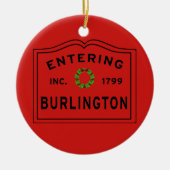 Entering Massachusetts Town Burlington Ceramic Orn Keramisch Ornament (Voorkant)