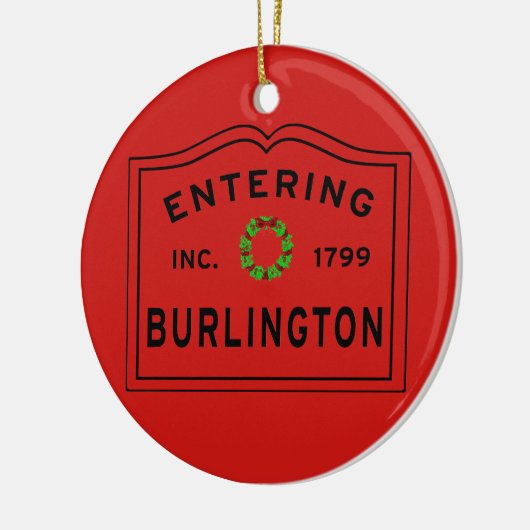 Entering Massachusetts Town Burlington Ceramic Orn Keramisch Ornament (Links)