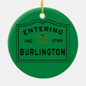 Entering Massachusetts Town Burlington Ceramic Orn Keramisch Ornament (Achterkant)