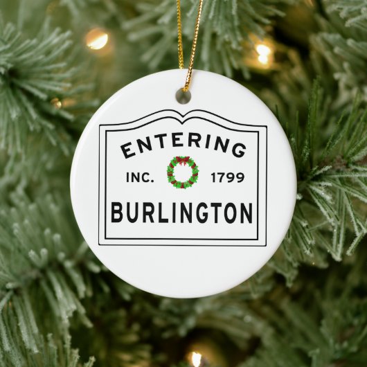 Entering Massachusetts Town Burlington Keramisch Ornament (Boom)