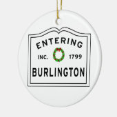 Entering Massachusetts Town Burlington Keramisch Ornament (Links)