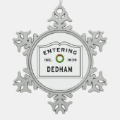 Entering Massachusetts Town Dedham Tin Sneeuwvlok Ornament (Voorkant)