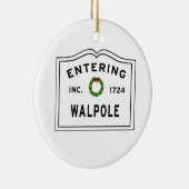 Entering Massachusetts Town Walpole Keramisch Ornament (Rechts)