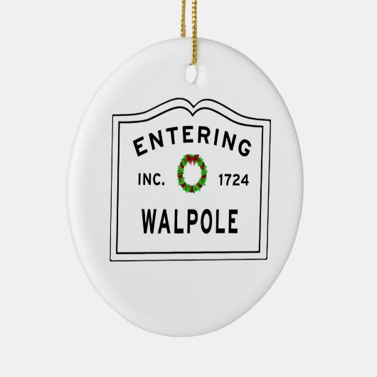 Entering Massachusetts Town Walpole Keramisch Ornament (Rechts)