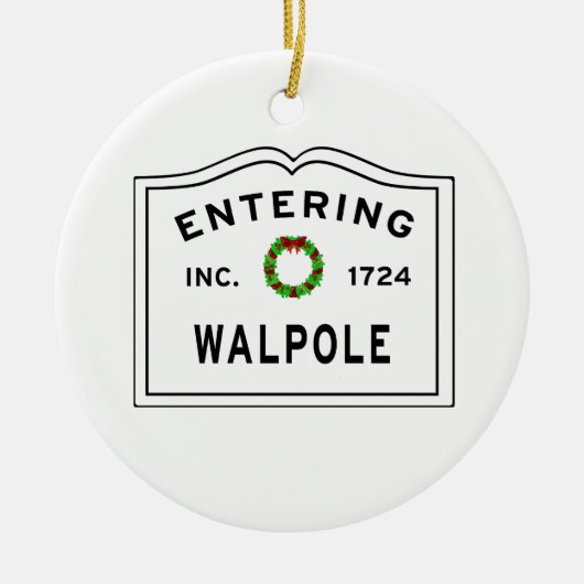 Entering Massachusetts Town Walpole Keramisch Ornament (Voorkant)