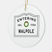 Entering Massachusetts Town Walpole Keramisch Ornament (Links)