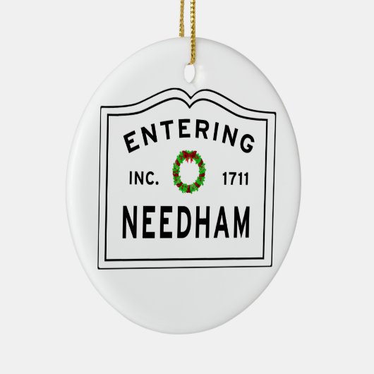 Entering Needham Massachusetts Keramisch Ornament (Rechts)