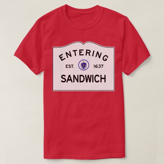 Entering Sandwich Massachusetts Commonwealth of Ma T-shirt (Design voorkant)