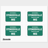 Entering Stokedville Population Me Rechthoekige Sticker (Vel)