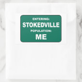 Entering Stokedville Population Me Rechthoekige Sticker (Tas)