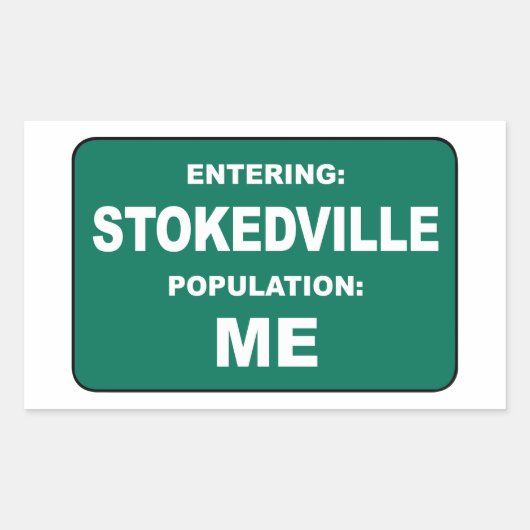 Entering Stokedville Population Me Rechthoekige Sticker (Voorkant)